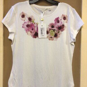 NWT Ted Baker Ivory Neopolitan Fitted Tee